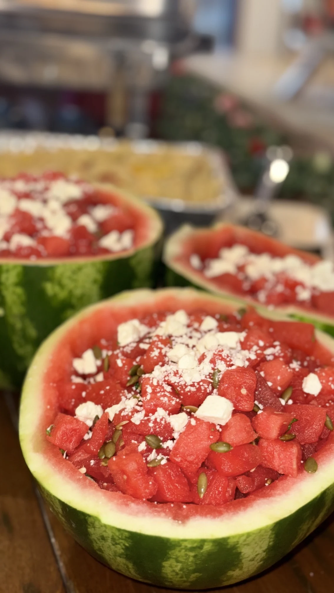 Watermelon feta catering salad